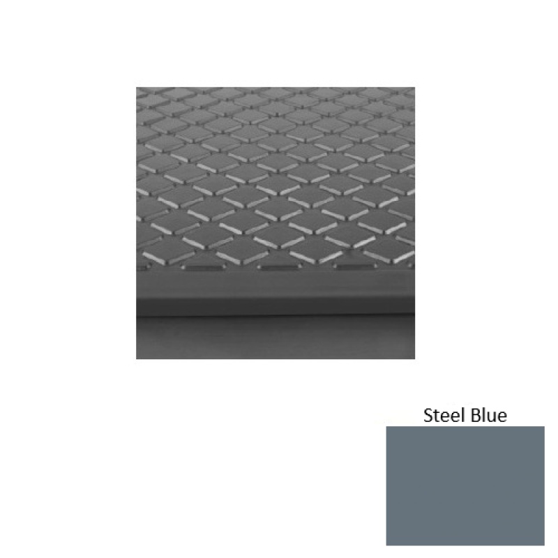 Solid 30 Steel Blue Diamond Rubber (Sq) Stair Tread With Dupont Kevlar - Textured