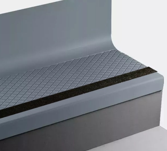 Johnsonite Windsor Blue Diamond Rubber Stair Tread with Riser