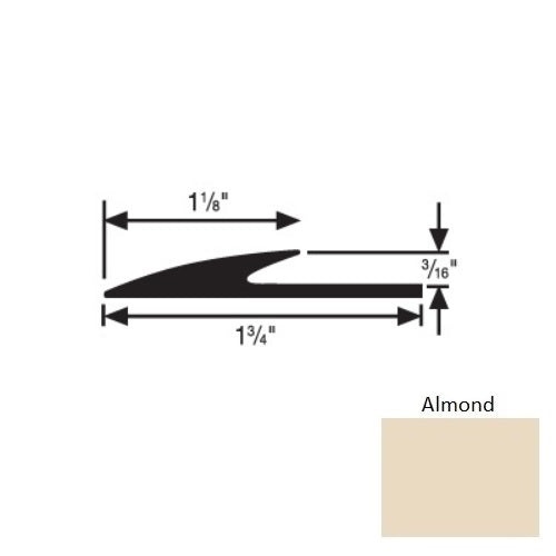 Flextones Almond Vinyl 185 Transition Edge Guard - 3/16" X 12 Ft - Thermoplastic