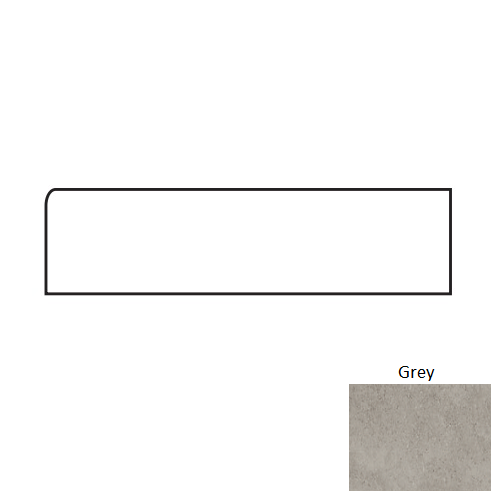 Shellstone Grey Porcelain Floor Trim 3" x 24" Bullnose Matte