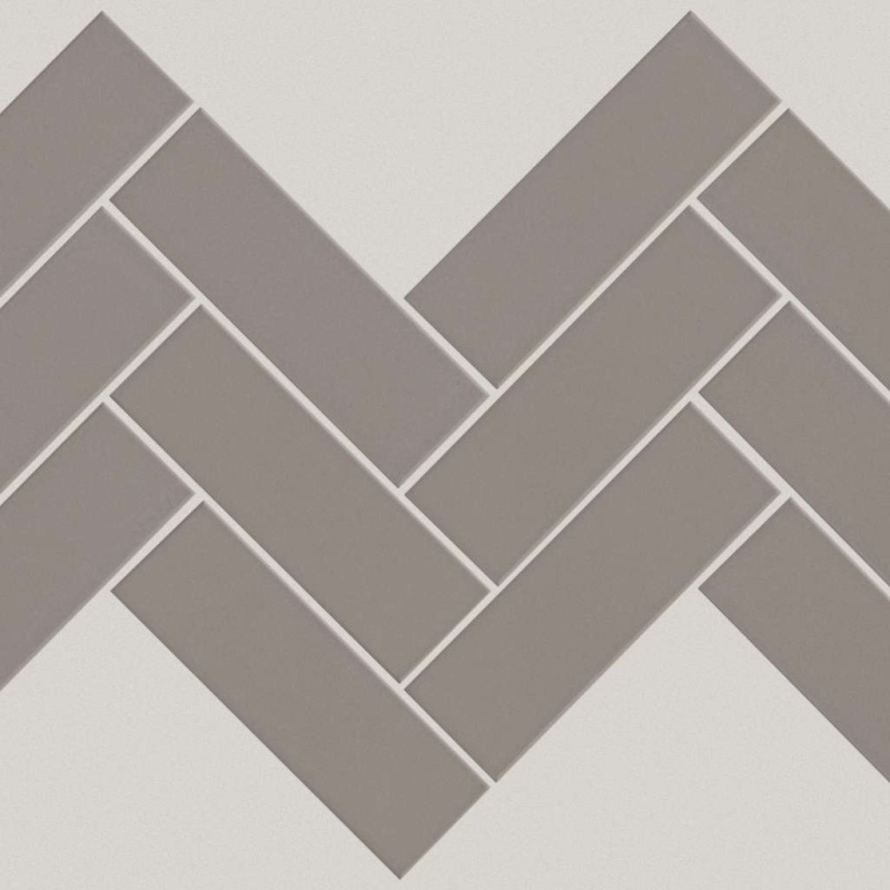 Grandeur Taupe Porcelain Mosaic - Herringbone