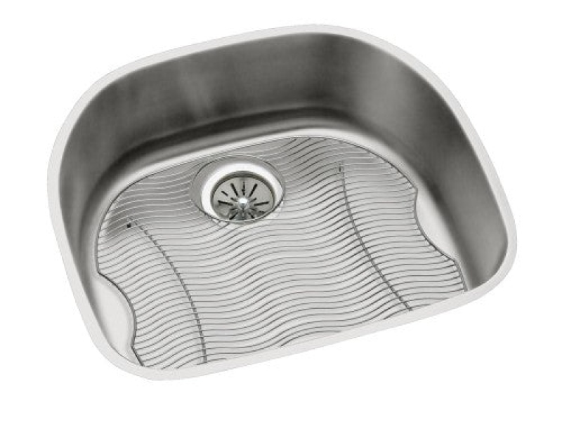 Eluh2118dbg Lustertone Classic Stainless Steel Undermount Single Bowl Kitchen Sink - 23 5/8" X 21 1/4" X 7 1/2" With Bottom Grid Drain - Stainless Steel