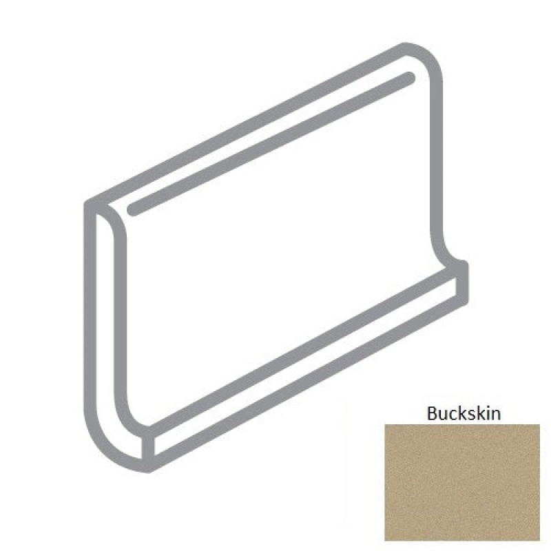 Metropolitan Buckskin Ceramic Wall Trim - 6" X 6" Round Top Cove Base - Honed