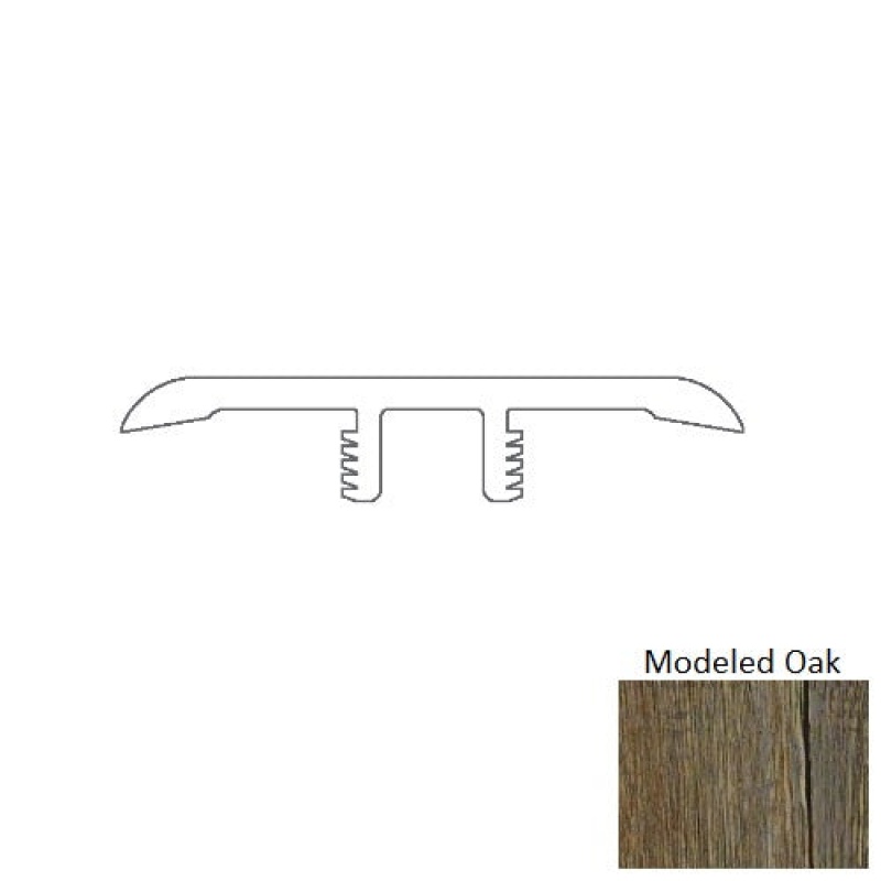 Modeled Oak 1.75" x 94" T Molding With Track