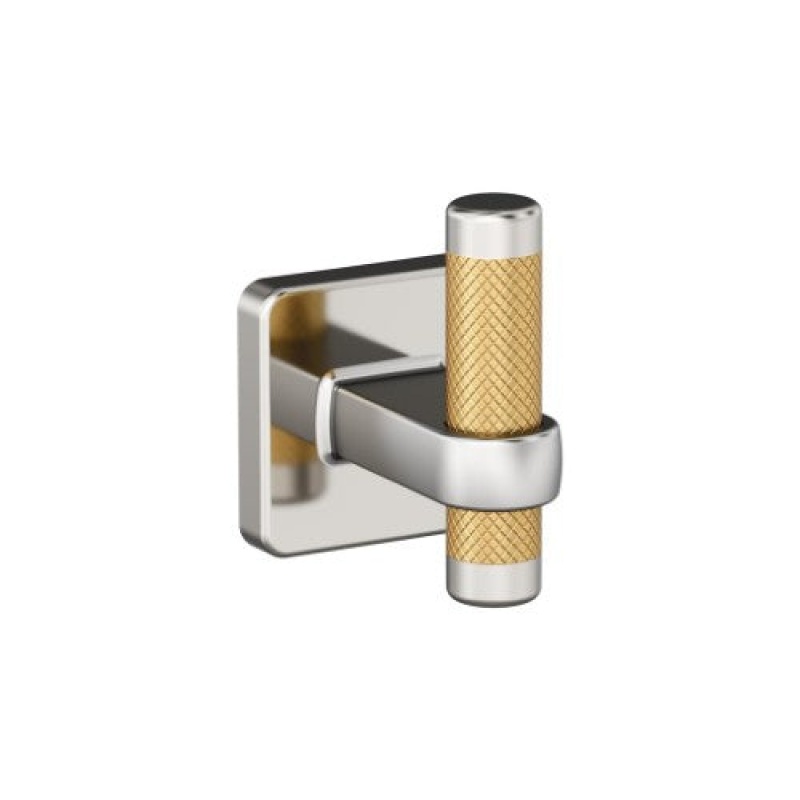 Esquire Zinc & Stainless Steel Single Prong Robe Hook - Polished Nickel / Champagne Bronze - 2 11/16" (68 Mm) Length