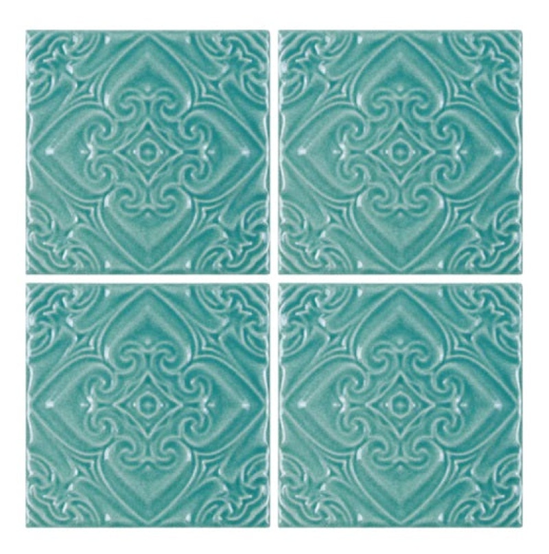 Aquatica Melange Pacifico Aqua Deco Green Porcelain Tile