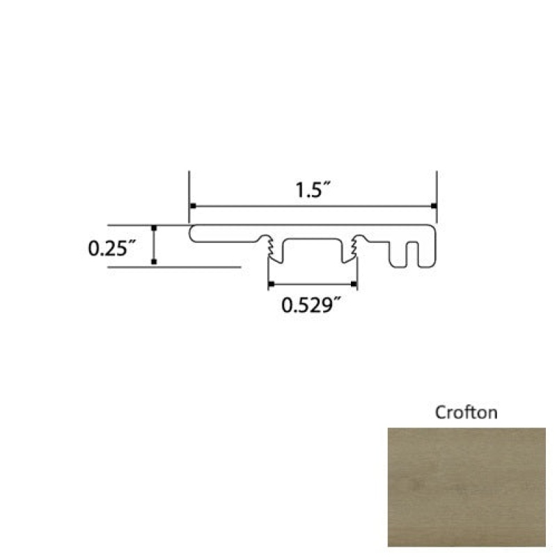 Crystal Crofton Luxury Vinyl Moulding / Trim - 94" End Cap - Mineral Enhanced Uv Coating