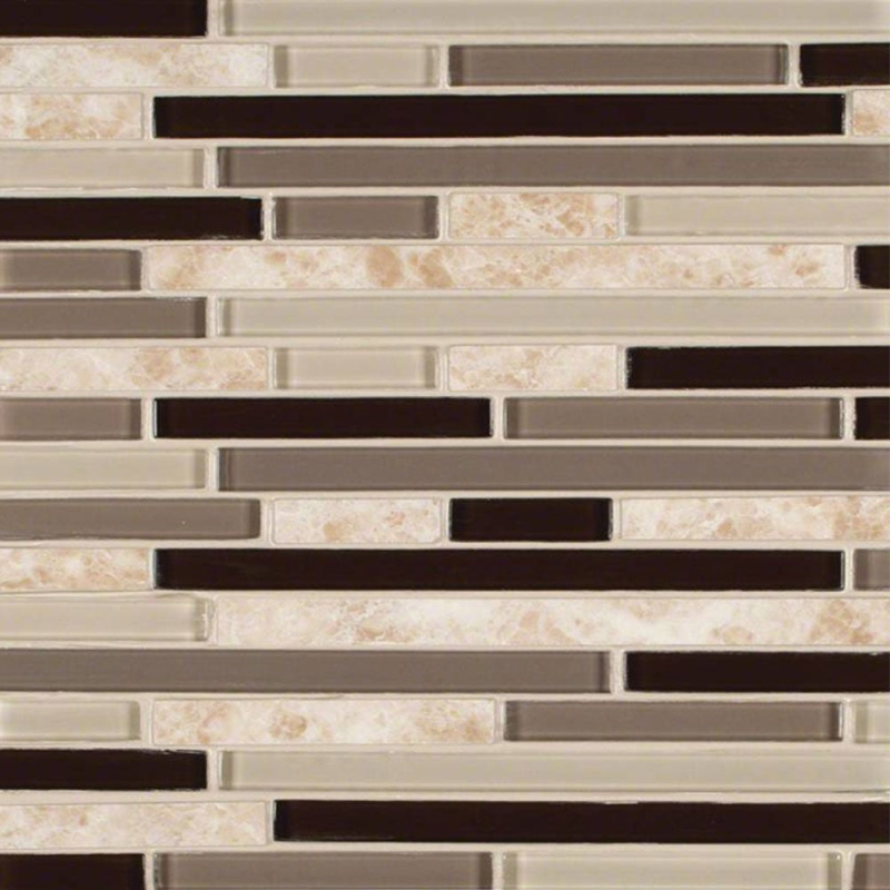 Decorative Blends Amalfi Cafe Glass & Stone Mosaic - Linear - Tumbled