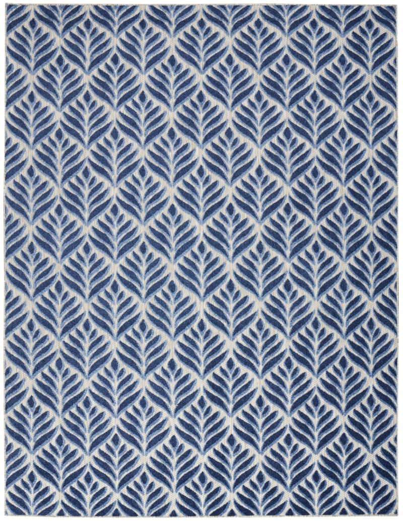 Blue Polypropylene Tropical Area Rug, 5 Ft X 8 Ft