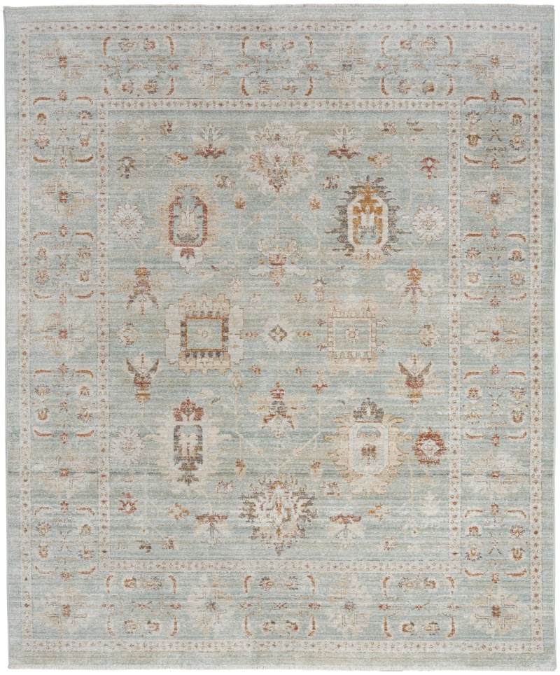 Oases Mint Polypropylene Vintage Area Rug 10 Ft x 14 Ft