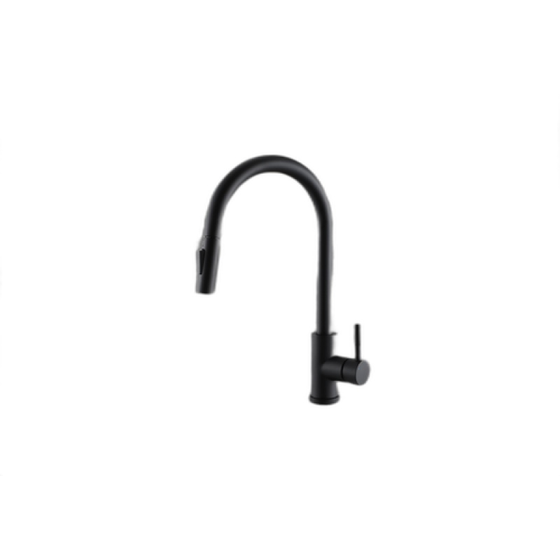 Kf.Br.Mb Bow Brass Kitchen Faucet - Single Handle / One Hole With Spring Spout - Matte Black