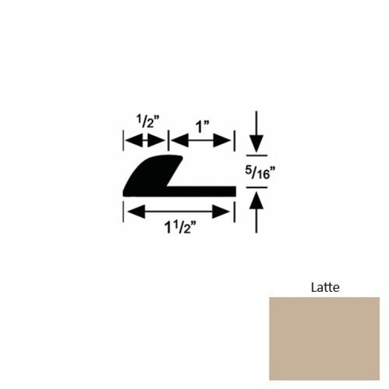 Solid 36 Latte Rubber Underlap Carpet Edge