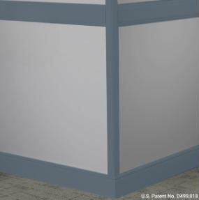 Johnsonite Navy Blue Rubber Moulding / Trim 4" X 8 Ft (96") X 3/8" Millwork Rampart Chair Rail - Millwork Rampart Chair Rail