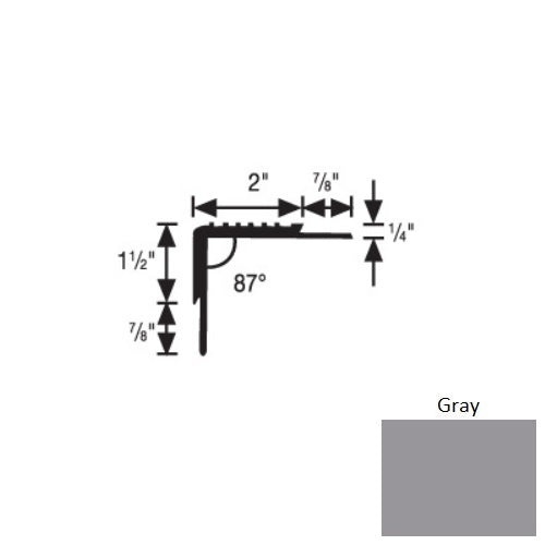 Flextones Gray Vinyl 202 Double Butt Carpet Stair Nosing