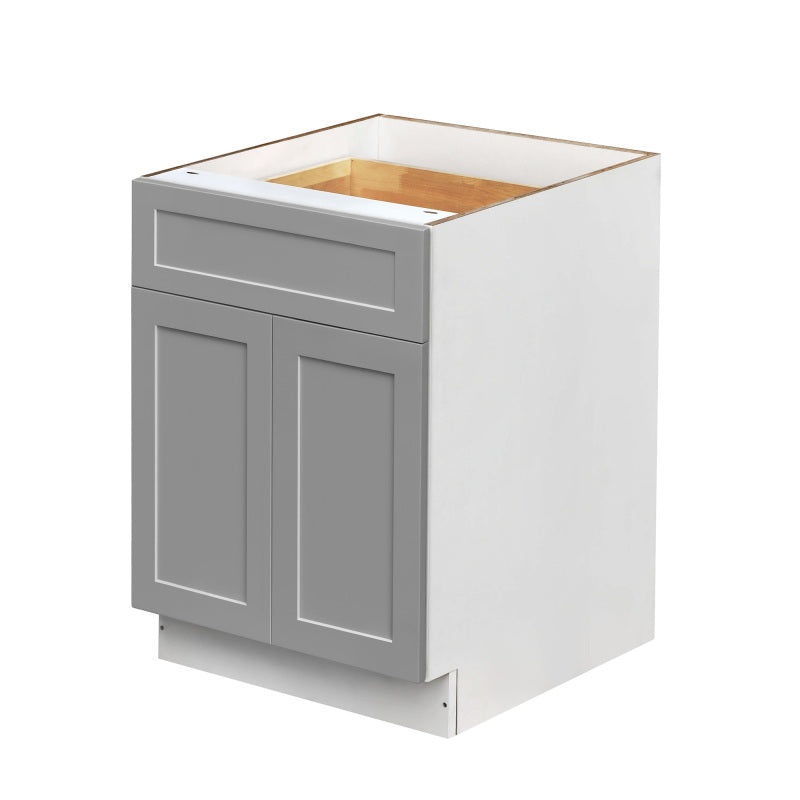 Mallorca Dolphin Gray Shaker Wood Kitchen Base Cabinet