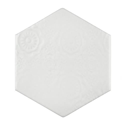 Caprice Bianco Porcelain Tile - Glossy - 4 3/8" X 5" Hexagon