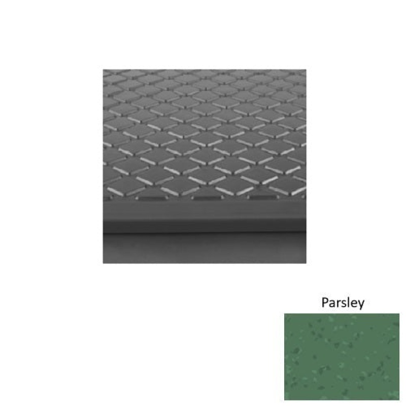 Symmetry 31 Parsley Rubber (Rd) With Galley Red Abrasive Strip Stair Tread With Dupont Kevlar - Textured