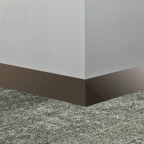 Johnsonite Grounded Rubber Millwork Contoured Wall Base, Monument, 4" X 96" X 1/4"