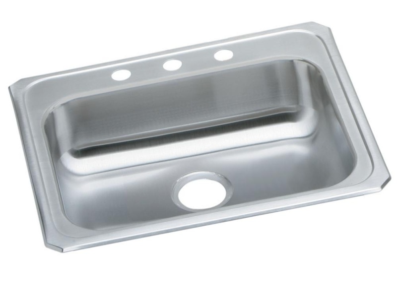 Gecr25211 Celebrity Stainless Steel Drop In Single Bowl Kitchen Sink - 25" X 21 1/4" X 5 3/8" With 1 Hole - Stainless Steel