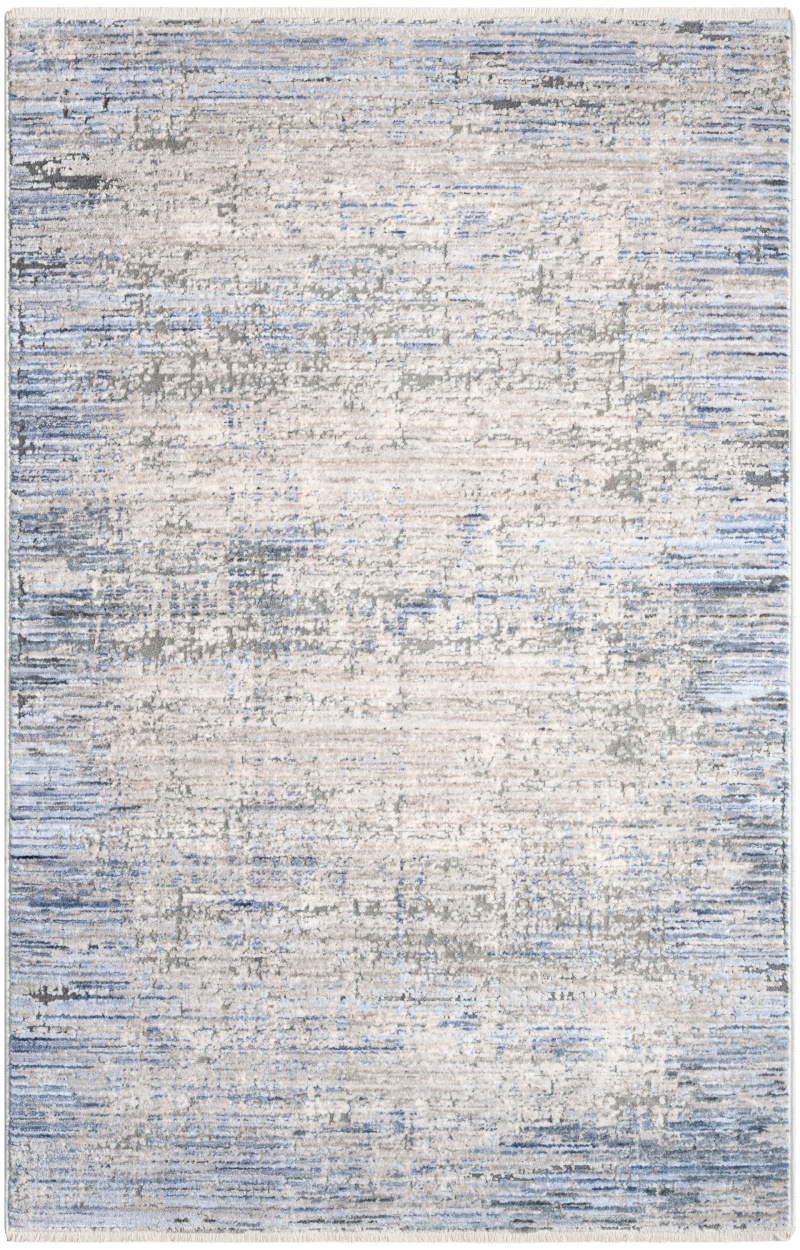 Abstract Hues ABH02 Blue Grey Polyester Area Rug, 3 ft x 5 ft