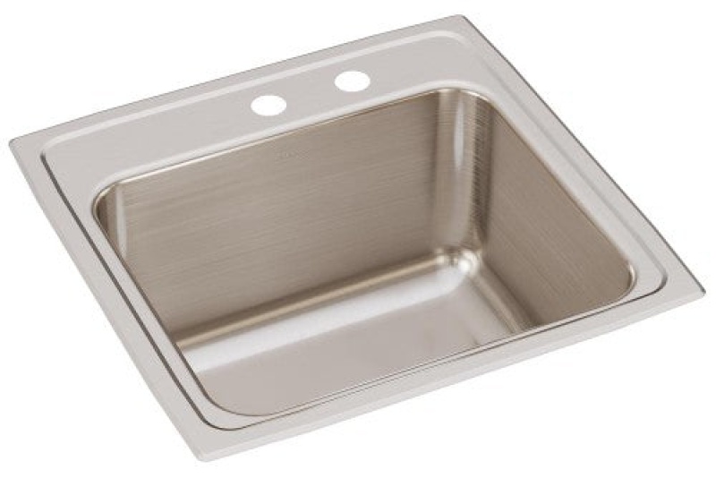Dlr191910mr2 Lustertone Classic Stainless Steel Drop In Single Bowl Kitchen Sink - 19 1/2" X 19" X 10 1/8" With 2 Holes - Stainless Steel