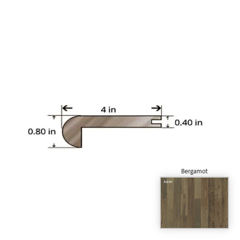 True Oak Bergamot Hardwood Moulding / Trim - 84.25" Stair Nose - Nu Oil Super Matte