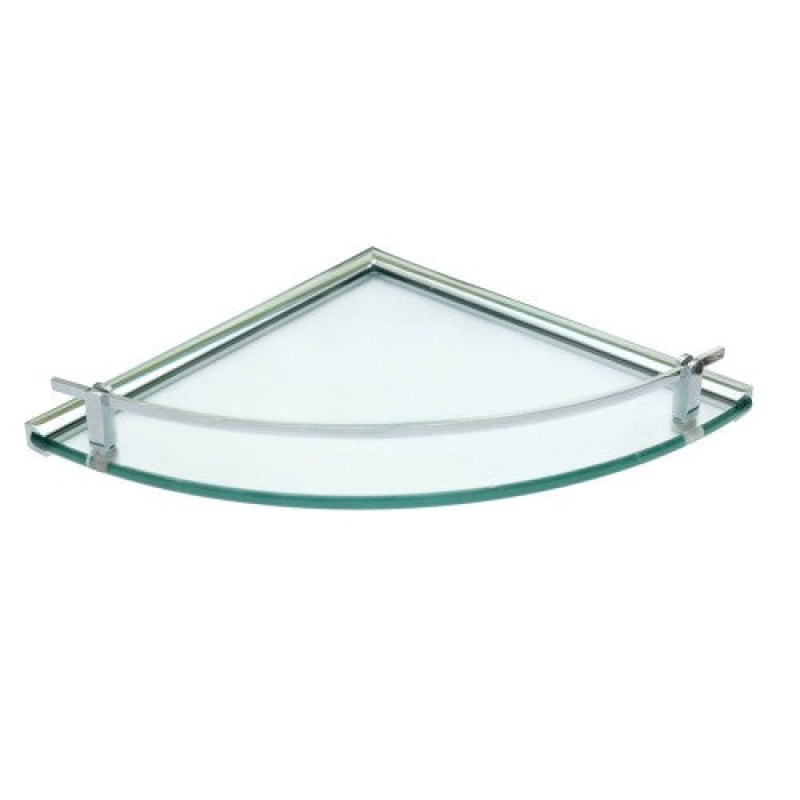 Chrome Glass Bathroom Shelf - 9 7/8" x 9 7/8"
