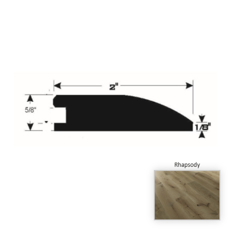 Symphony French White Oak Rhapsody Hardwood Moulding / Trim - 90" Reducer - Brushed Matte