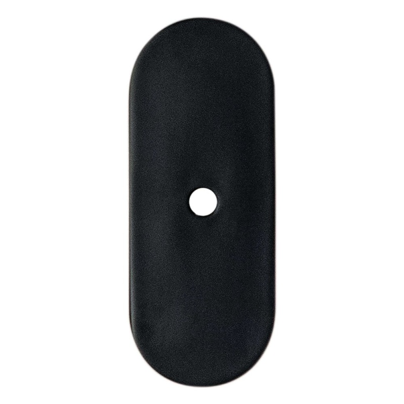 Galloway Zinc Knob Backplate - Matte Black - 2 15/16" Length