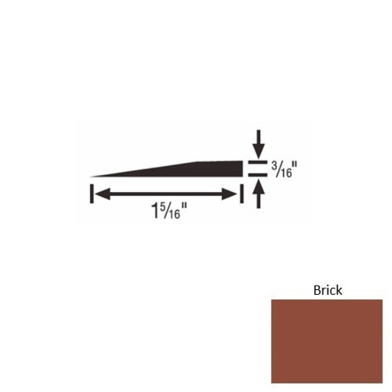 Roppe Solid Brick Rubber Reducer Strip