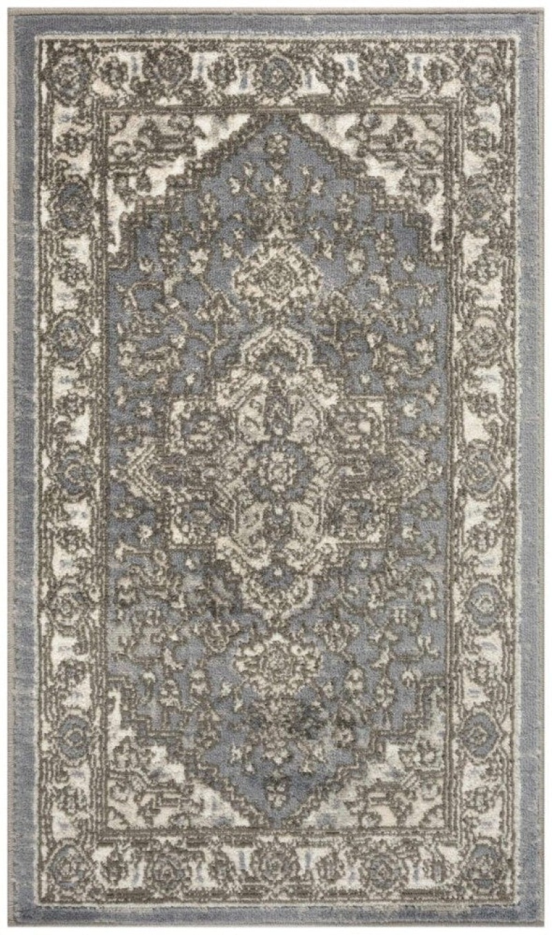 Quarry Blue Qua05 Polypropylene & Polyester Bohemian Area Rug - 10 Ft Runner - Blue