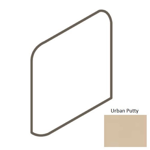 Keystones Unglazed Mosaic Urban Putty Porcelain Floor & Wall Trim - 2" X 2" Bullnose Outcorner - Matte
