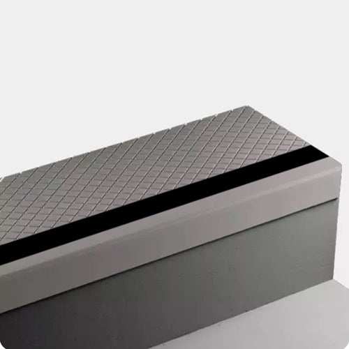 Johnsonite Pebble Diamond Textured Rubber Angle Fit Stair Tread, 12 1/4" x 72", Without Riser (Sq), with 40 Black Insert
