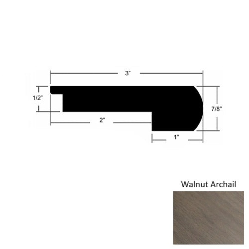 Walnut Archail Round Stair Nose 3 1/8" x 78"