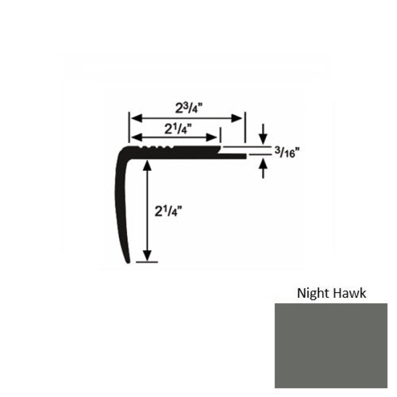 Solid M07 Night Hawk Rubber Modified Underlap Stair Nosing