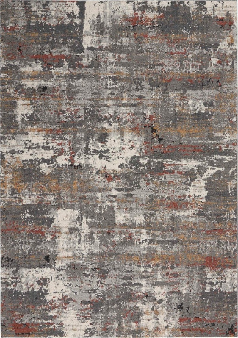 Tangra Grey Multicolor Tnr02 Polyester Contemporary Area Rug - 4 Ft X 6 Ft - Grey Multicolor