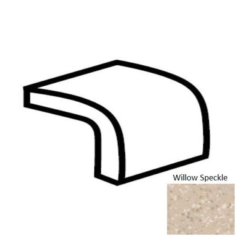 Unglazed Mosaics Willow Speckled Porcelain Floor & Wall Trim - 1" X 1" Cap - Unglazed