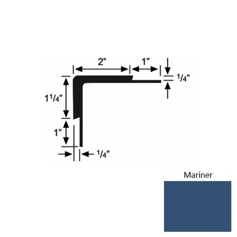 Solid 16 Mariner Rubber Double Flange Carpet Stair Nosing