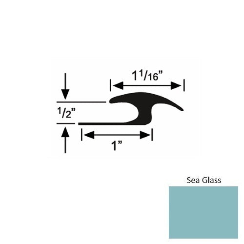 Roppe Solid 56 Sea Glass Rubber Tile / Carpet Joiner