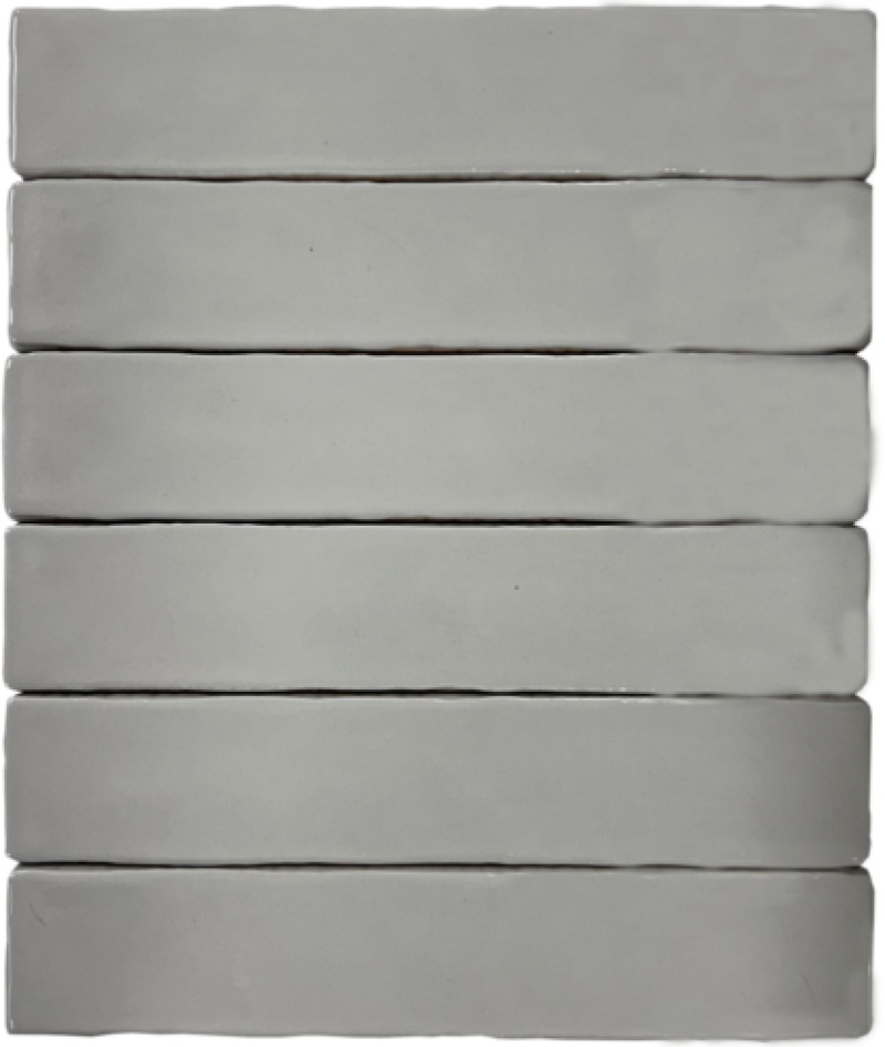 Rustic Light Grey Ceramic Tile - Polished - 2" X 10"