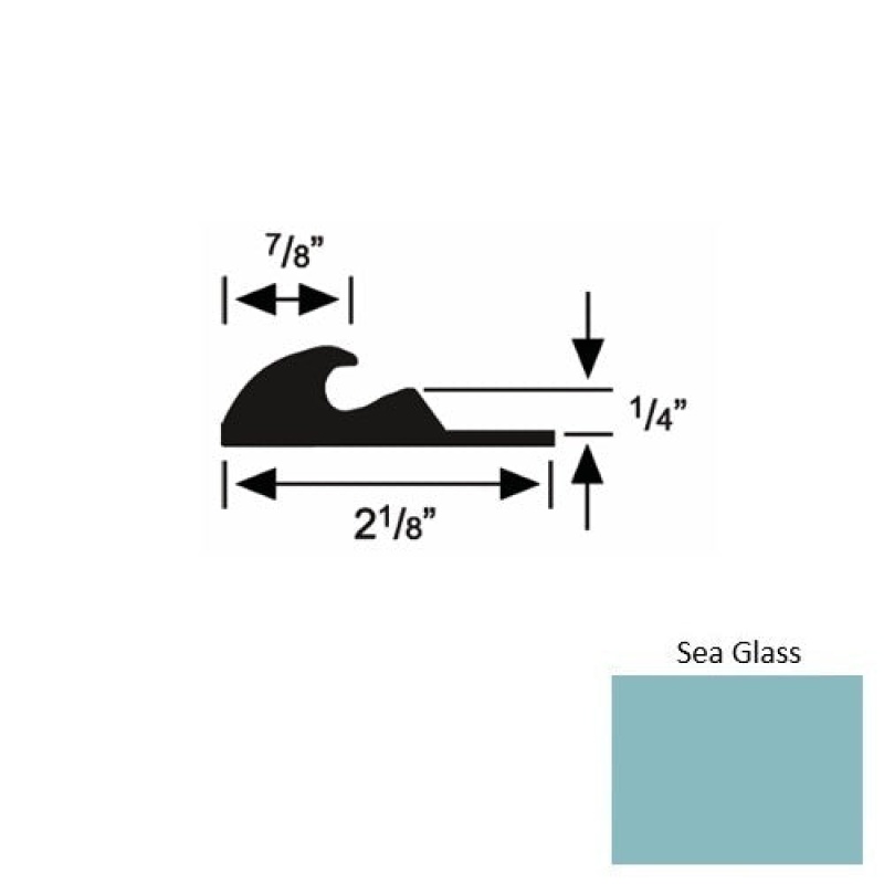 Solid 41 Sea Glass Rubber Tackless Carpet Bar - 2 1/8" X 9 Ft (108") X 1/4"