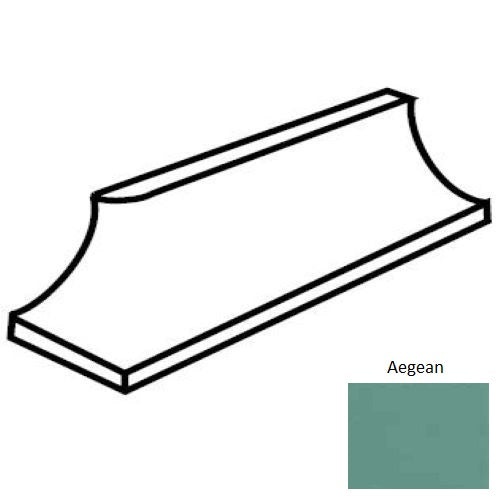 Keystones Unglazed Mosaic Aegean Porcelain Floor & Wall Trim - 1" X 2" Cove Base Outcorner - Matte