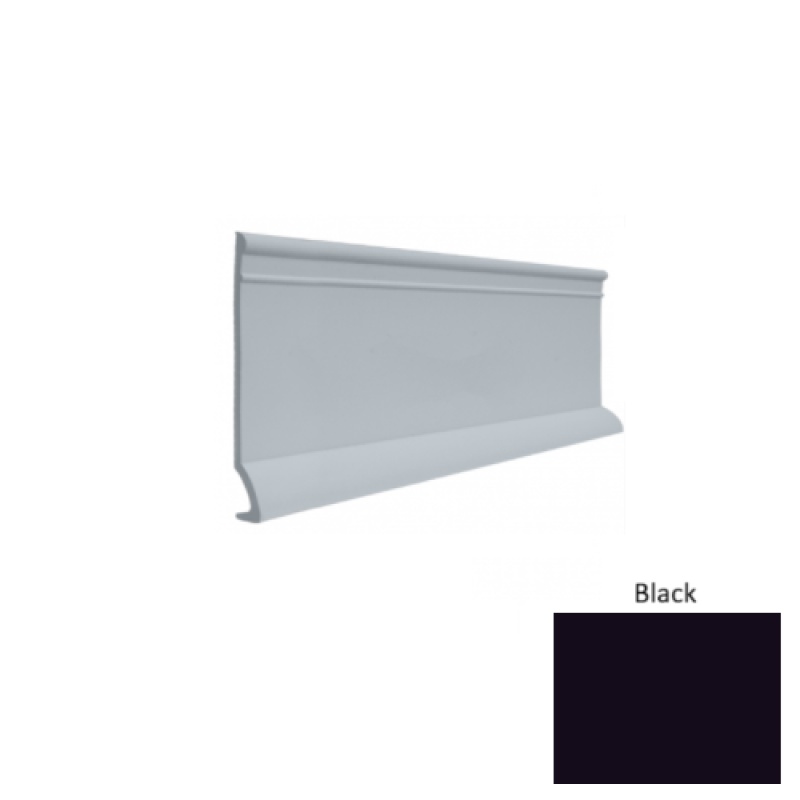Contours #90 Intrigue Black Rubber Profiled Wall Base - Satin