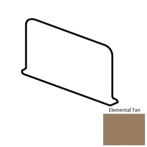Color Wheel Classic Elemental Tan Ceramic Wall Trim - 4 1/4" X 6" Sanitary Cove Base Corner Left