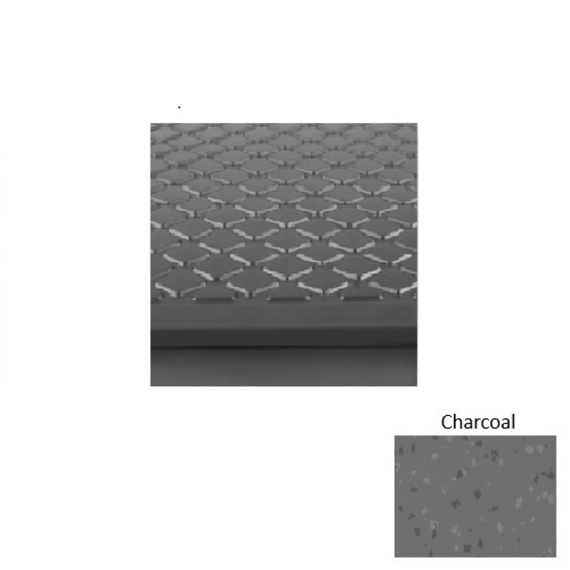 Symmetry 31 Charcoal Diamond Rubber (Rd) Stair Tread - Textured