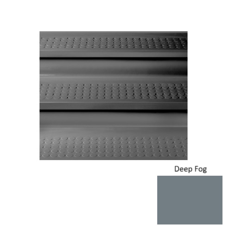 Solid 98 Deep Fog Vantage Raised Circular Rubber (Sq) Stair Tread - Textured