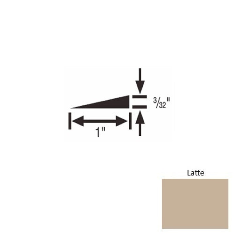 Solid 48 Latte Rubber Reducer Strip 1" x 9 Ft