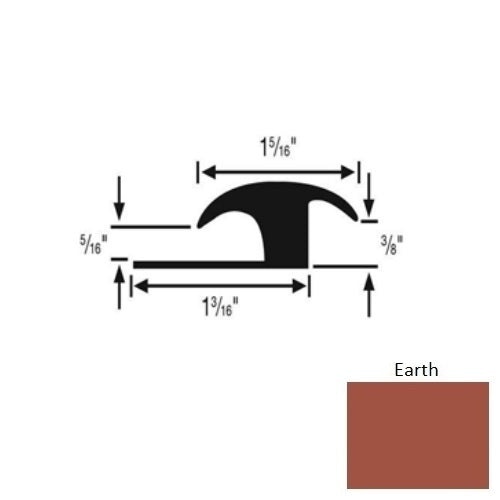 Flextones Earth Vinyl 160 Ceramic / Wood Carpet Transition - 3/8" X 12 Ft - Thermoplastic