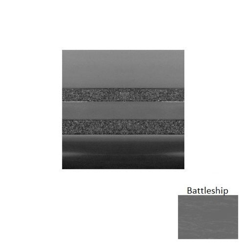 Marbleized 41 Battleship Heavy Duty With Two 3/4 Inch Strips Rubber (Rd) With Safety Yellow Abrasive Strip Stair Tread - Smooth
