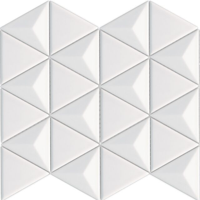 Artisan White Ceramic Mosaic - Triangle - Glossy